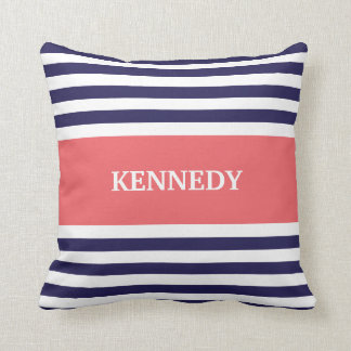 Coussin Le corail de marine barre le monogramme