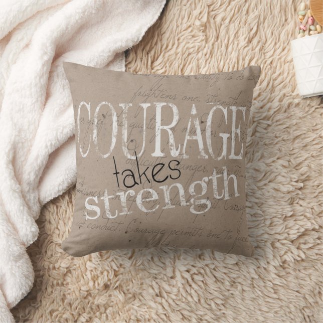 Coussin Le Courage Prend Force Citation (Couverture)