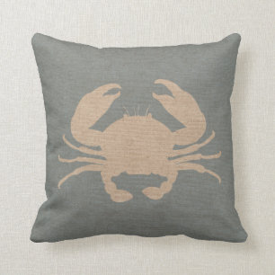 Coussin Le crabe Shell échouent le bleu