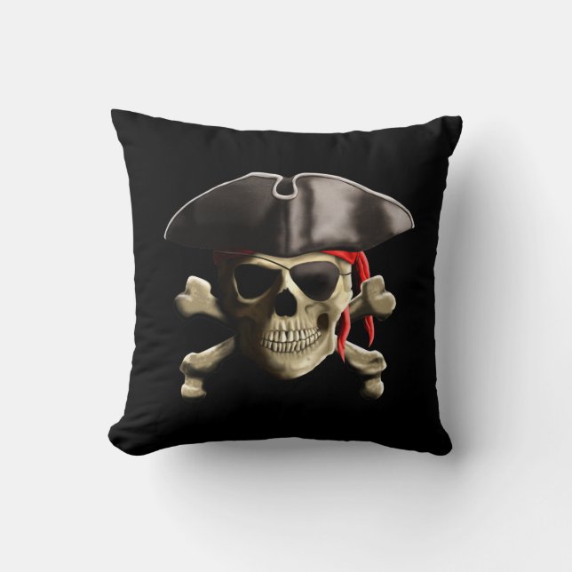 Coussin Le crâne de pirate de jolly roger (Recto)