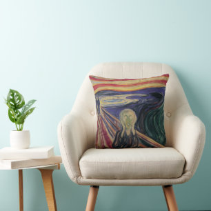 Coussin Le Cri d'Edvard Munch, Expressionnisme Vintage