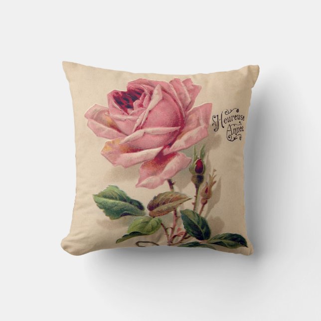 Coussin Le cru rose s'est levé (Recto)