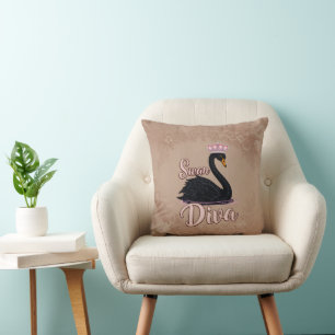 Coussin Le cygne noir, reine de l'eau.