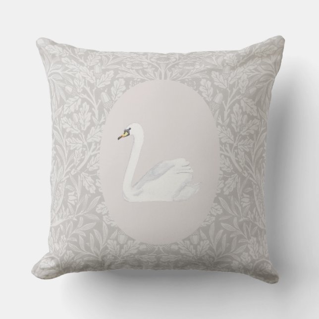 Coussin Le cygne, nurserie vintage  (Recto)