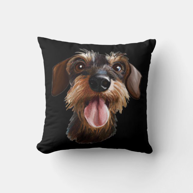 Coussin Le Dachshund Wirehair (Recto)