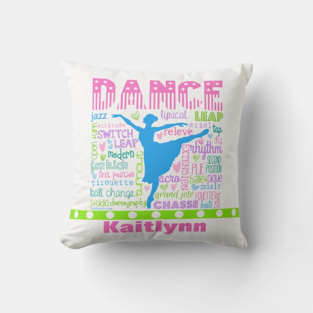 Coussin Le danseur en pastel personnalisé exprime la (Recto)