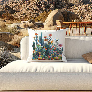 Coussin Le désert fleurit le mirage luxuriant