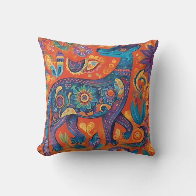 Coussin Le design animé d'Alebrijes dans le Mexique tradit (Recto)