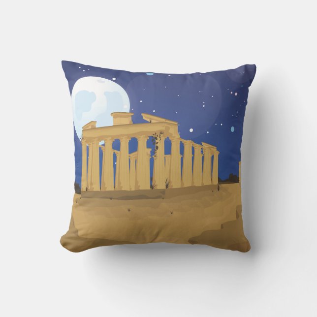 Coussin Le dessin animé de l'Acropole d'Athènes (Recto)