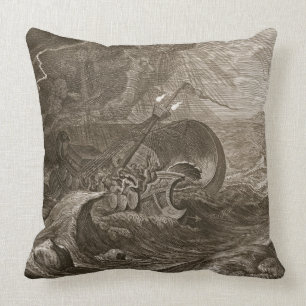 Coussin Le Dioscuri protègent un bateau, 1731 (la gravure