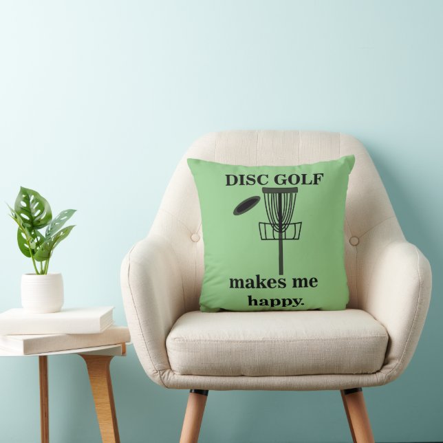 Coussin Le Disc Golf Me Rend Heureux Disc Golf  (Chaise)