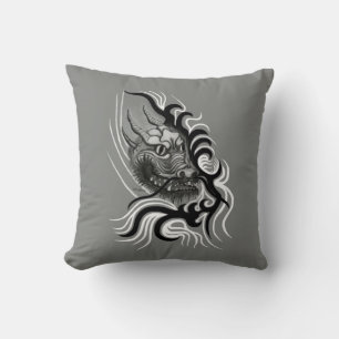 Coussin Le dragon chinois à la toiture de tatouage
