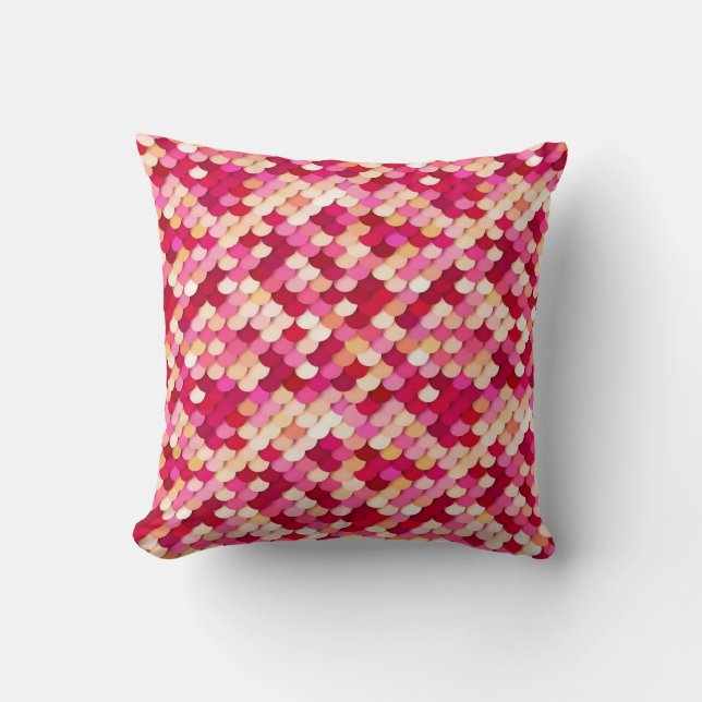 Coussin Le "dragon mesure" - le magenta, les roses indien (Recto)