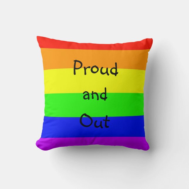 Coussin Le drapeau arc-en-ciel gay pride LGBTQ est fier et (Recto)