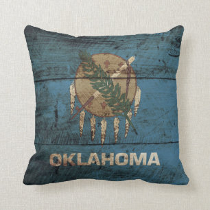 Coussin Le drapeau de l'État de l'Oklahoma sur le vieux gr