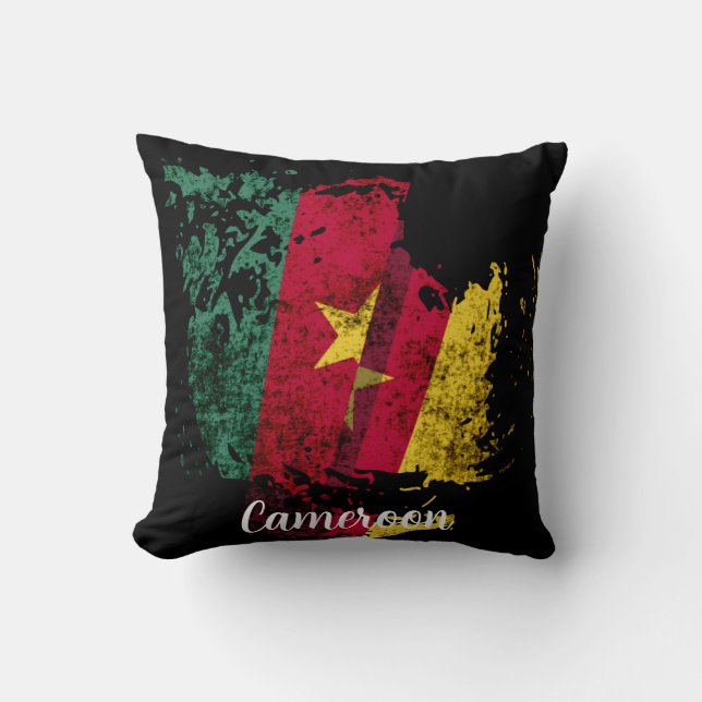 Coussin le drapeau du Cameroun (Recto)
