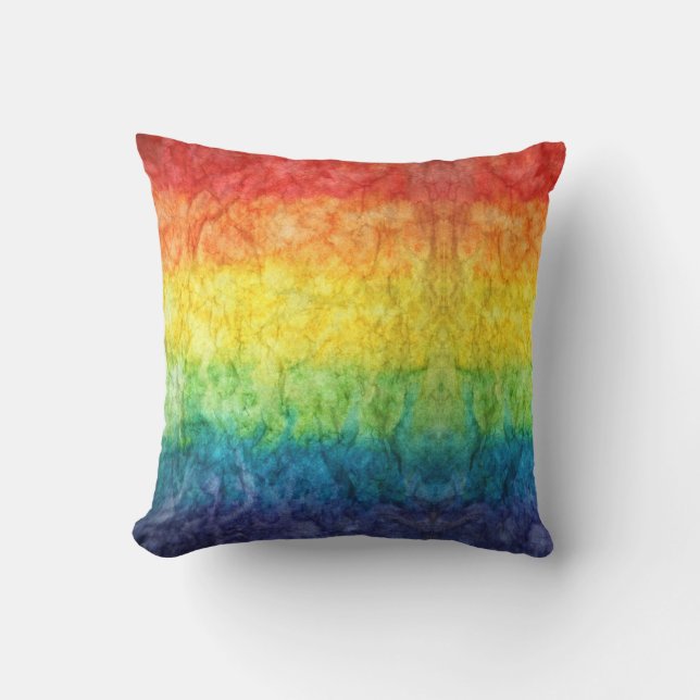Coussin Le drapeau tie-dyé de SlipperyJoe arc-en-ciel pres (Recto)