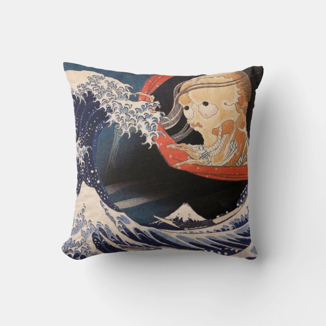 Coussin Le fantôme de la grande vague (Recto)