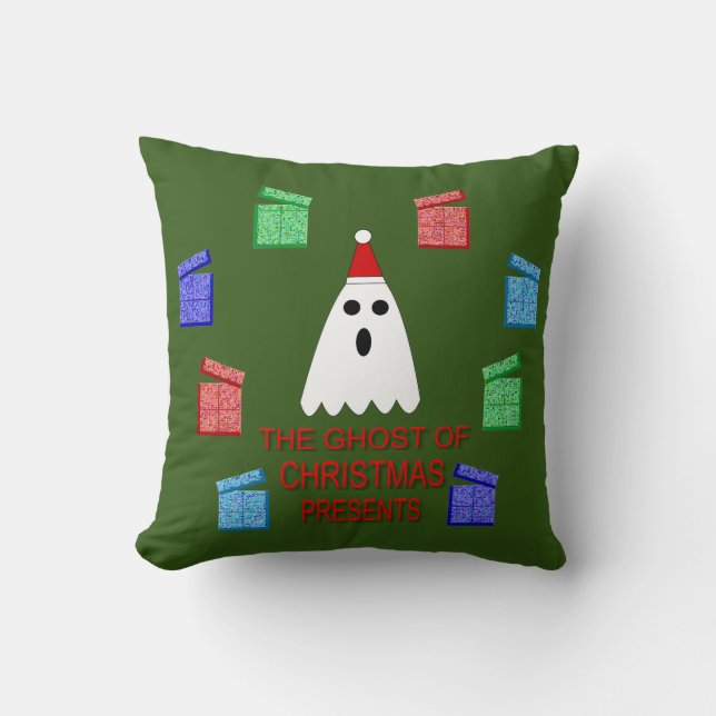Coussin Le fantôme de Noël présente drôle (Recto)