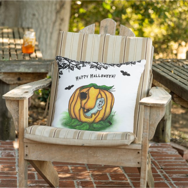 Coussin Le fantôme d'Halloween, chauve-souris, fantôme et  (Chaise)