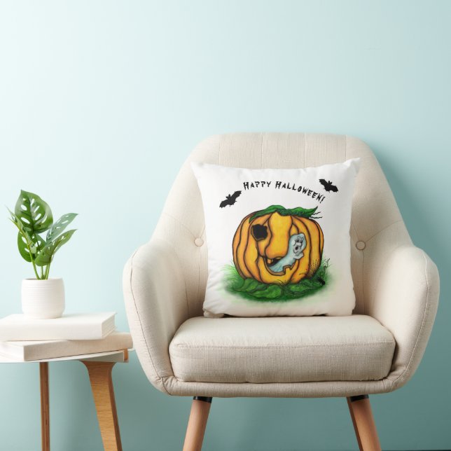 Coussin Le fantôme d'Halloween, chauve-souris, fantôme et  (Chaise)
