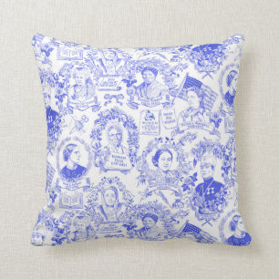 Coussin Le féministe historique fraye un chemin Toile bleu