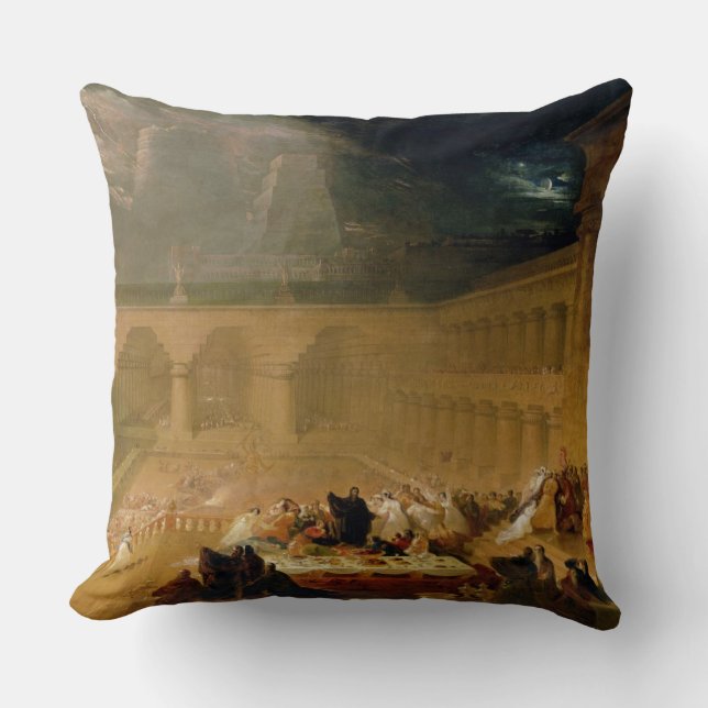 Coussin Le festin du Belshazzar (huile sur la toile) (Recto)