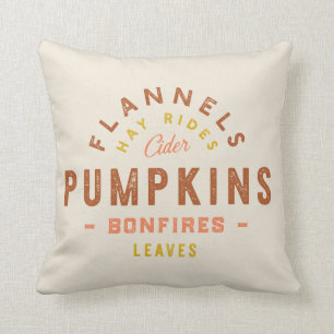 Coussin Le foin de citrouilles de décor de chute monte de