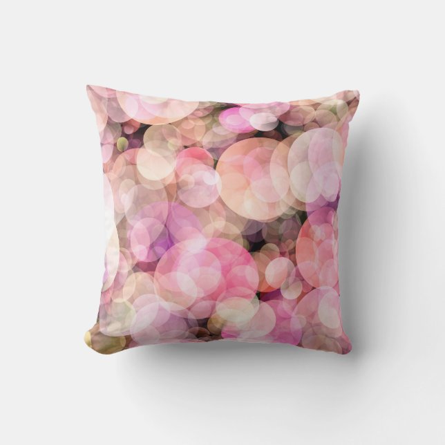 Coussin Le fond de bulles jaune pâle. (Recto)