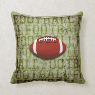 Coussin Le football grunge vert génial