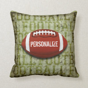 Coussin Le football grunge vert génial personnalisé