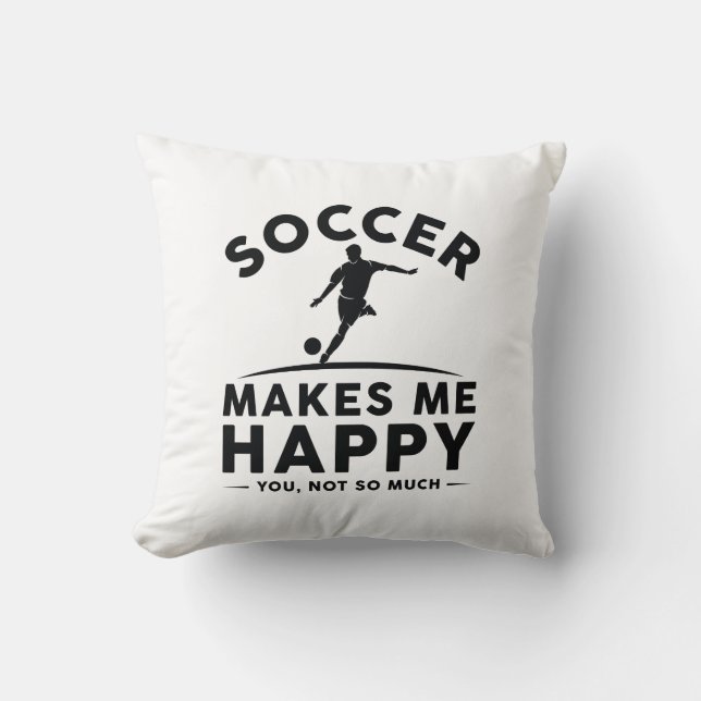 Coussin Le football me rend heureux (Recto)