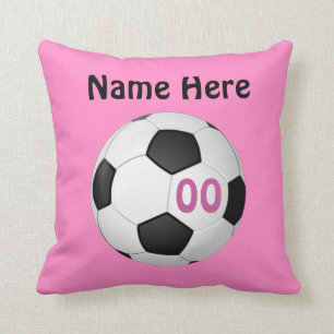 Coussin Le football personnalisé par rose repose le NOM,