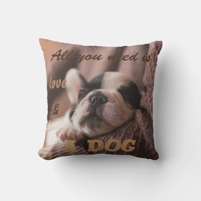 Coussin Le Français mignon bulldog|| tout que vous avez (Recto)