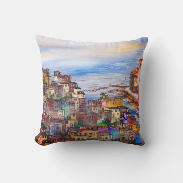 Coussin Le front de mer à Naplesitaly, naples, napoli, vil (Recto)