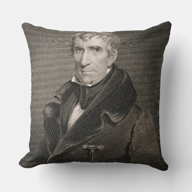 Coussin Le Général principal William Henry Harrison, gravé (Recto)
