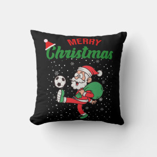 Coussin Le gentil Père Noël Jouer au football Carton de No