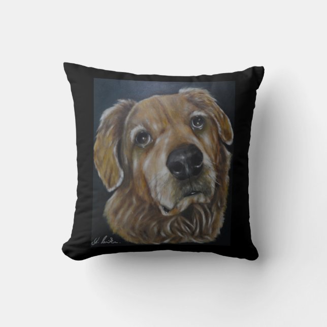 Coussin Le golden retriever - carreau (Recto)