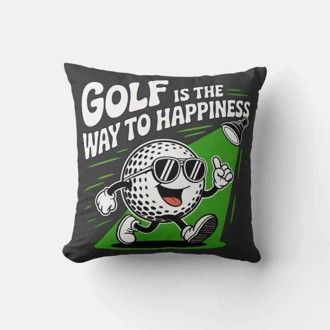 Coussin Le golf est la voie vers le bonheur (Recto)