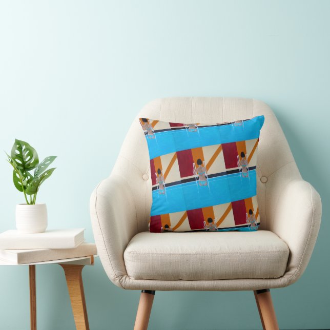Coussin Le Grand Resort Peinture d'Alfred Fox (Chaise)