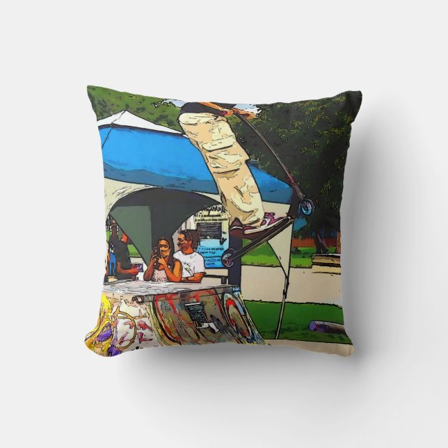 Coussin Le Grand Saut - Trick en Trottinette (Recto)