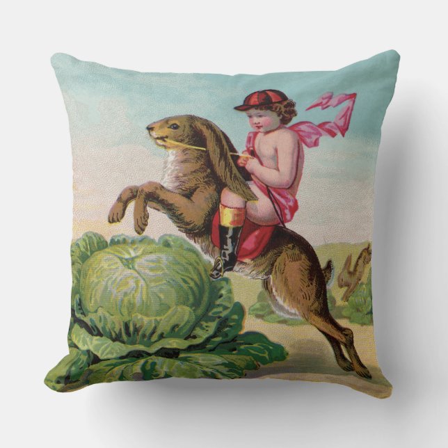 Coussin Le Grand Steeplechase du carré de choux (Recto)