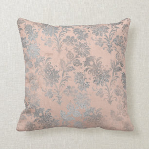 Coussin Le gris saumoné de pêche de corail rougissent rose