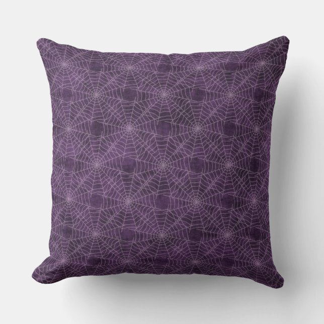 Coussin Le Grunge d'Halloween de Purple Spider Webs (Recto)