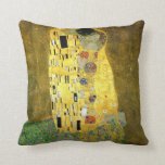 Coussin Le ~ Gustav Klimt de baiser<br><div class="desc">C'est le baiser peint par Gustav Klimt en 1907. C'est la peinture de Nouveau d'art la plus célèbre dans l'histoire</div>