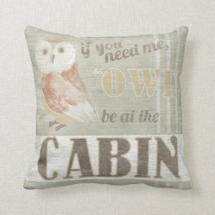 Coussin Le hibou de la citation   soit au cabine