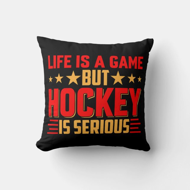 Coussin Le hockey est sérieux (Recto)