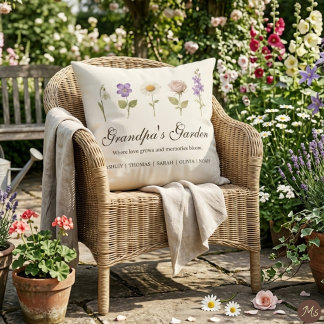 Coussin Le jardin de grand-père 5 Fleur de naissance mensu
