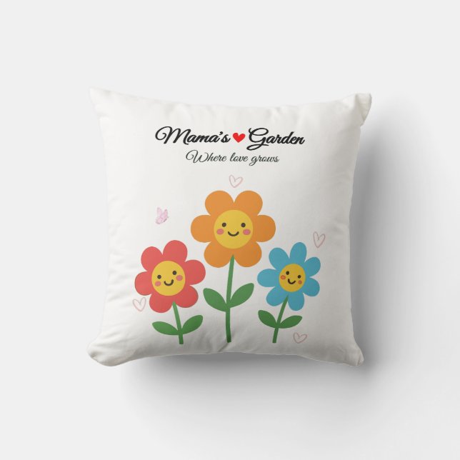 Coussin Le Jardin de Maman où l'Amour Grandit | Typographi (Recto)