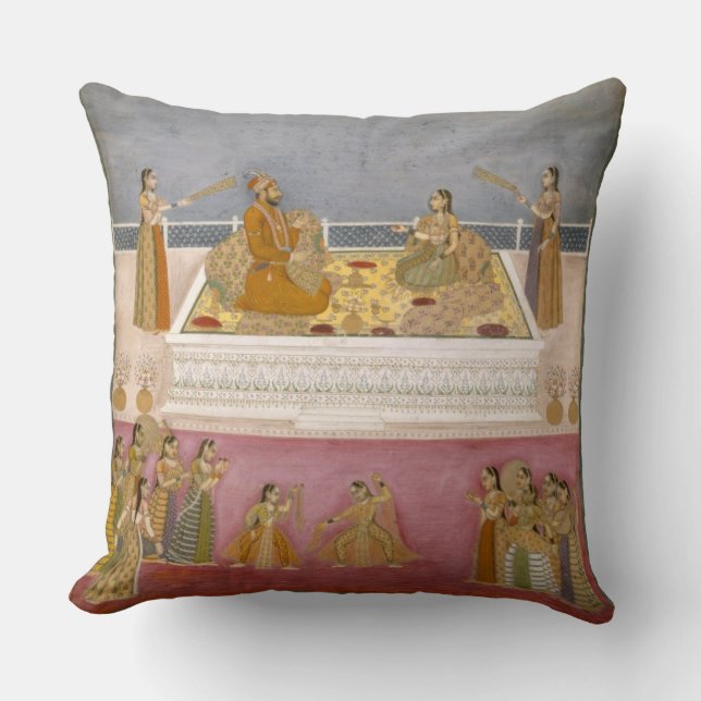 Coussin Le jeune empereur de Mughal Muhammad Shah à un (Recto)